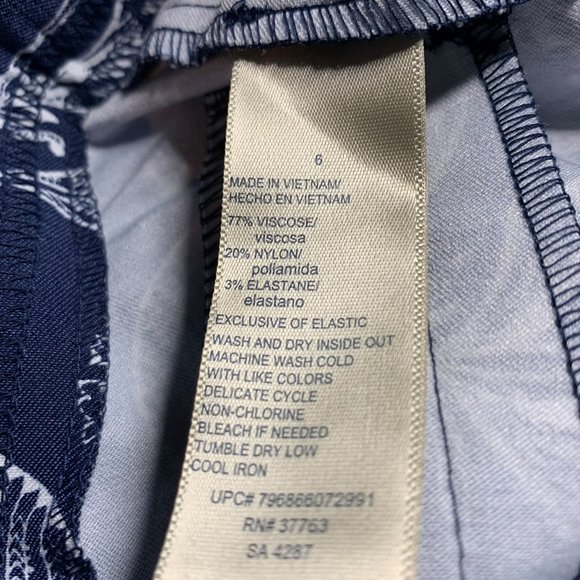 RAFAELLA Comfort Capris Pullon Blue White Floral 6 - Picture 3 of 7